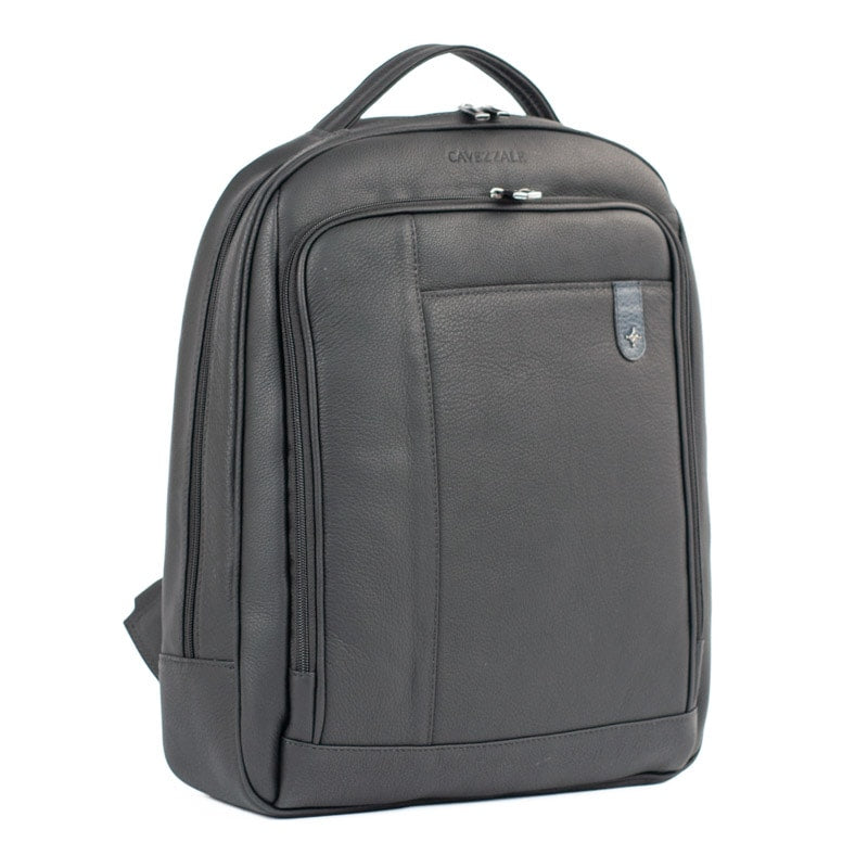 Mochila de Couro Búfalo La Fenice Preto/Marinho 105473