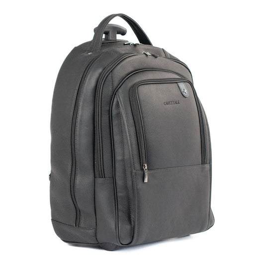 Mochila c/ Rodas de Couro Búfalo La Fenice Preto/Marinho 105474
