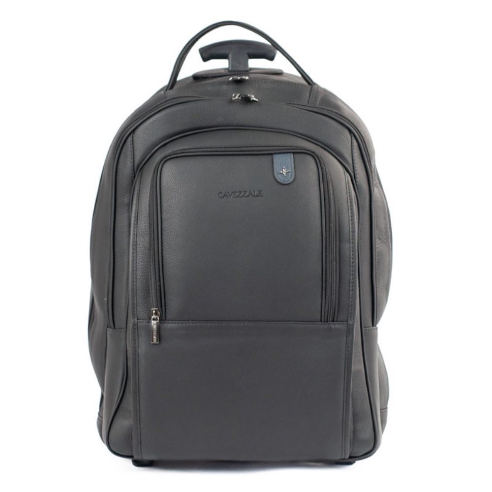 Mochila c/ Rodas de Couro Búfalo La Fenice Preto/Marinho 105474