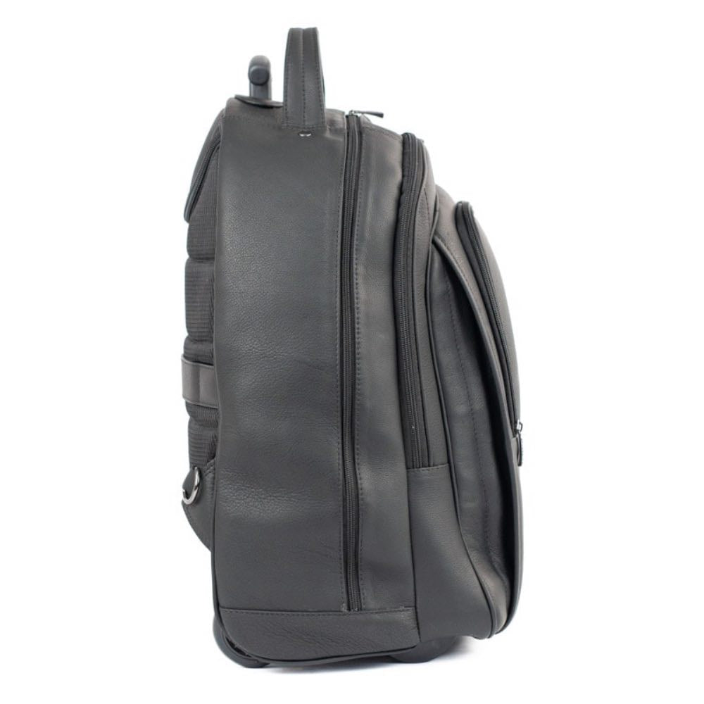 Mochila c/ Rodas de Couro Búfalo La Fenice Preto/Marinho 105474