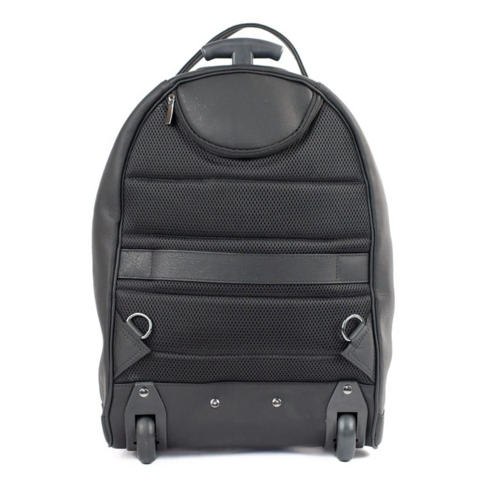 Mochila c/ Rodas de Couro Búfalo La Fenice Preto/Marinho 105474