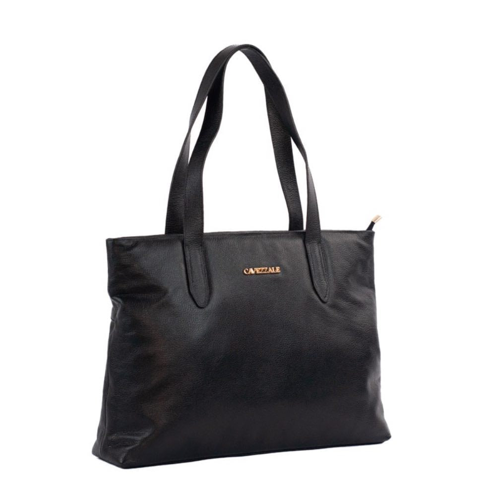 Shopping Bag Grande de Couro Floater La Fenice Preto 105488