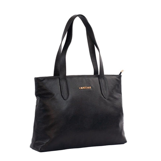 Shopping Bag Grande de Couro Floater La Fenice Preto 105488