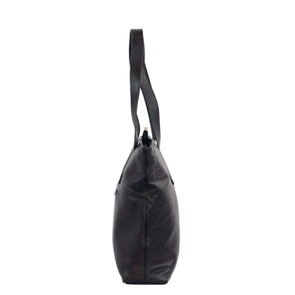 Shopping Bag Grande de Couro Floater La Fenice Preto 105488