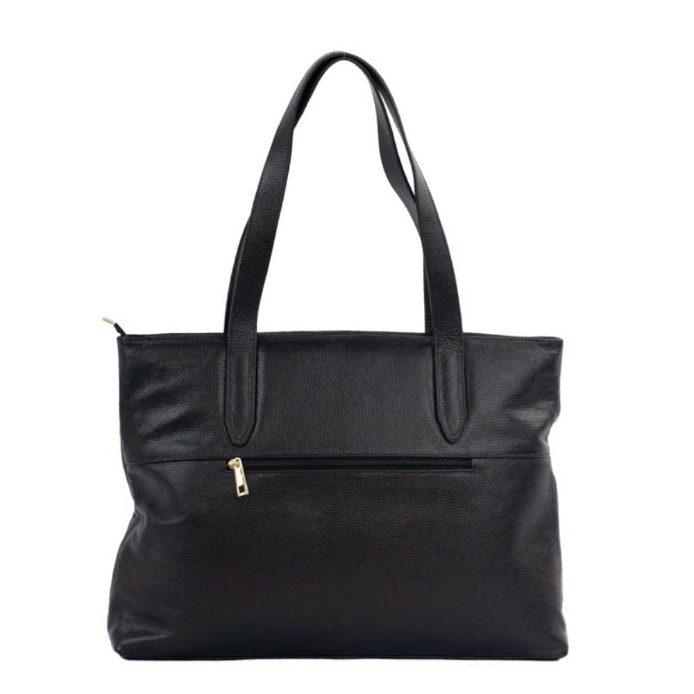 Shopping Bag Grande de Couro Floater La Fenice Preto 105488