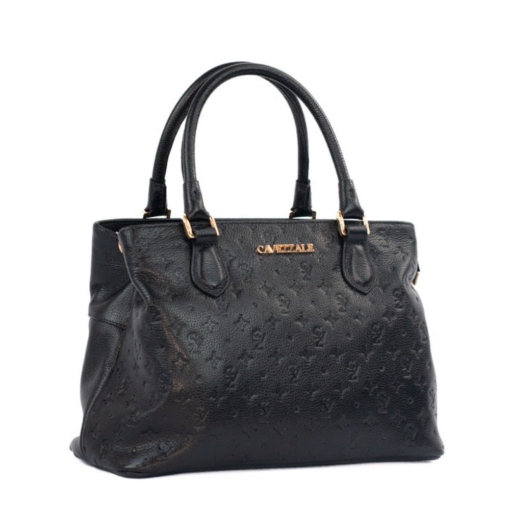 Tote Bag Grande de Couro Monograma La Fenice Preto 105490