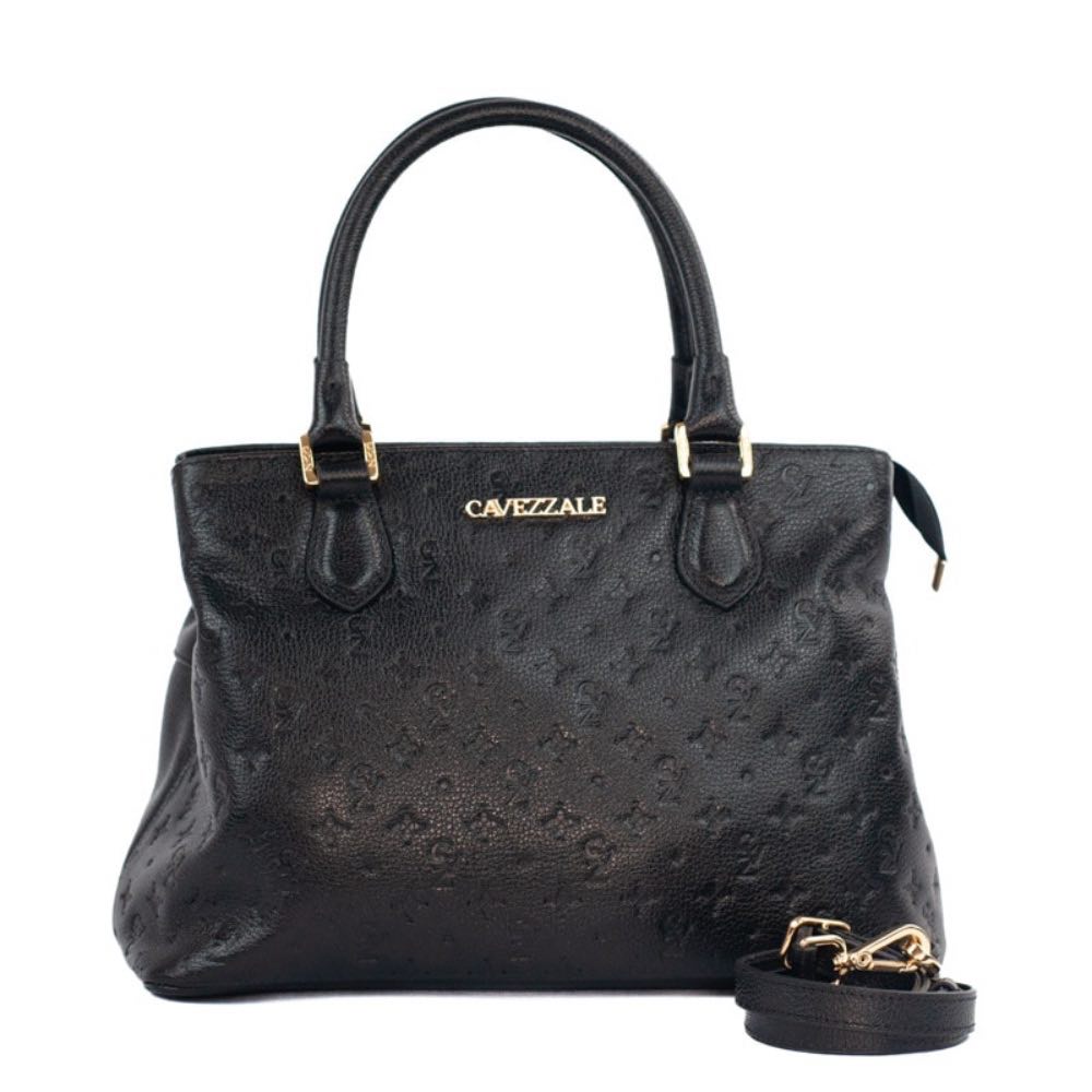 Tote Bag Grande de Couro Monograma La Fenice Preto 105490