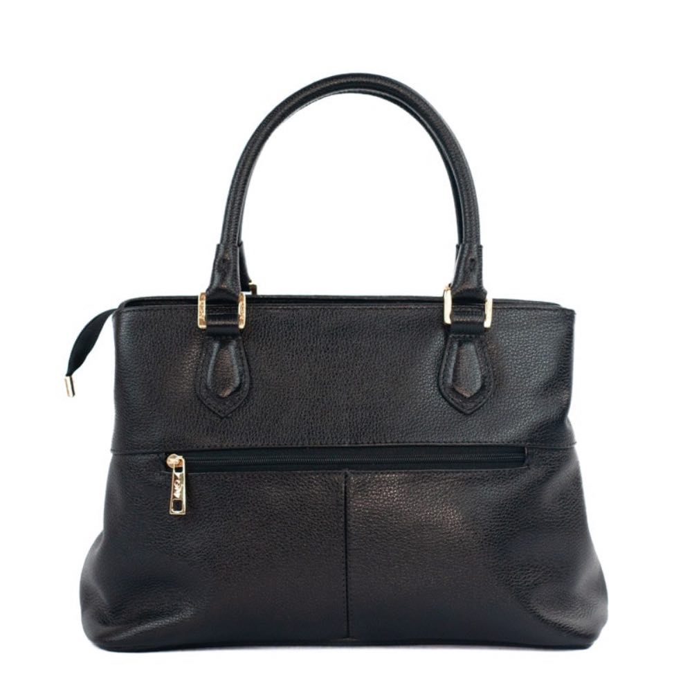 Tote Bag Grande de Couro Monograma La Fenice Preto 105490