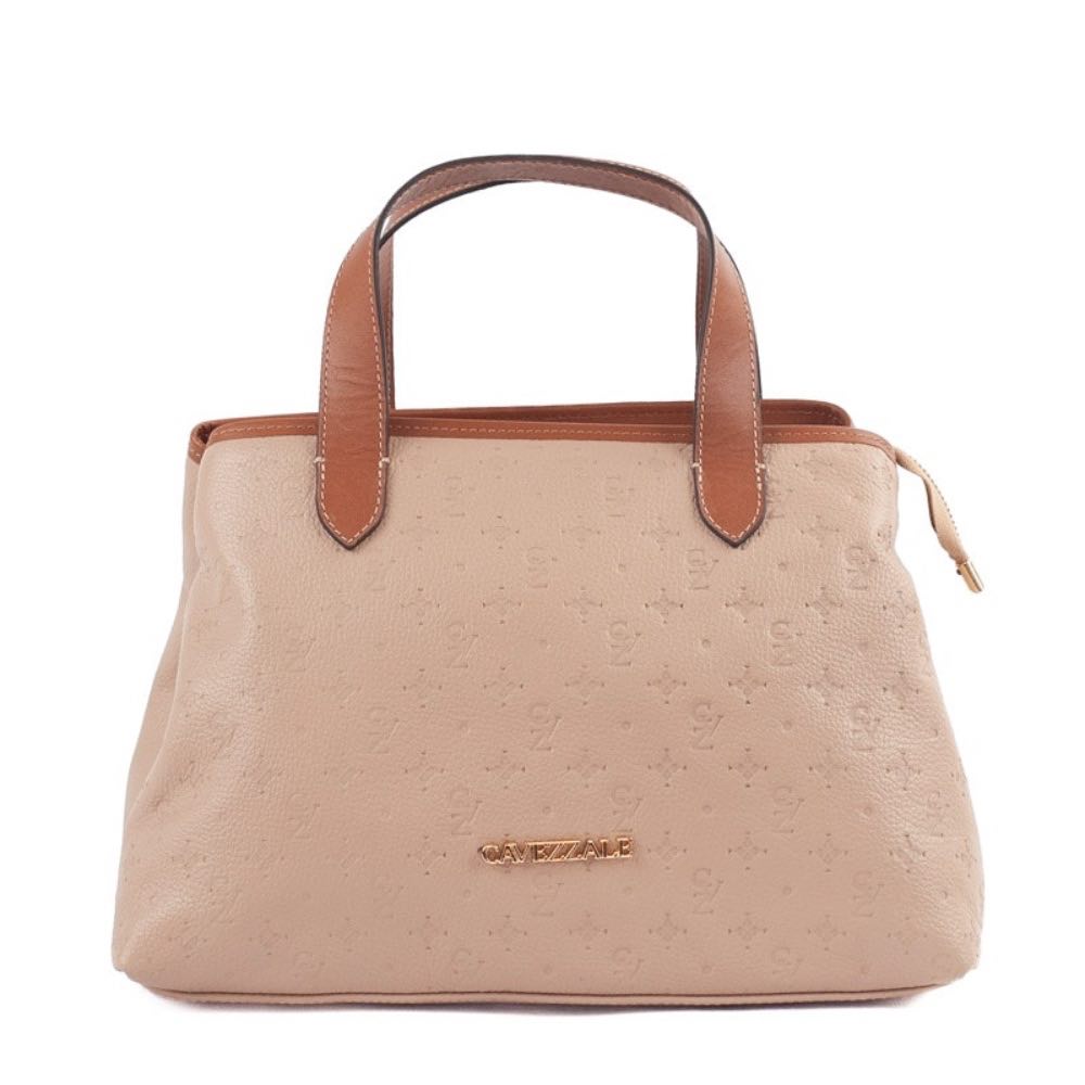 Tote Bag Grande de Couro Monograma La Fenice Palha/Canyon 105486