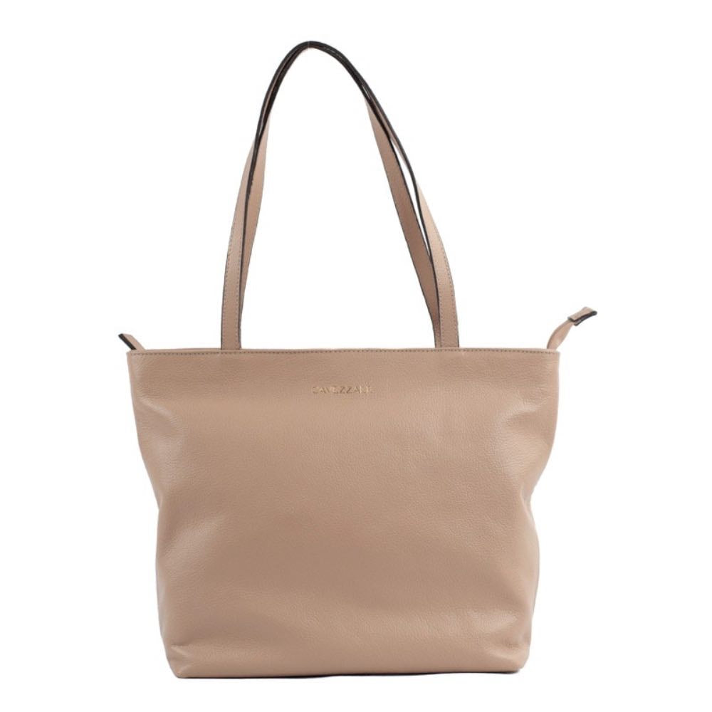 Shopping Bag Grande de Couro Roma La Fenice Taupe 103280