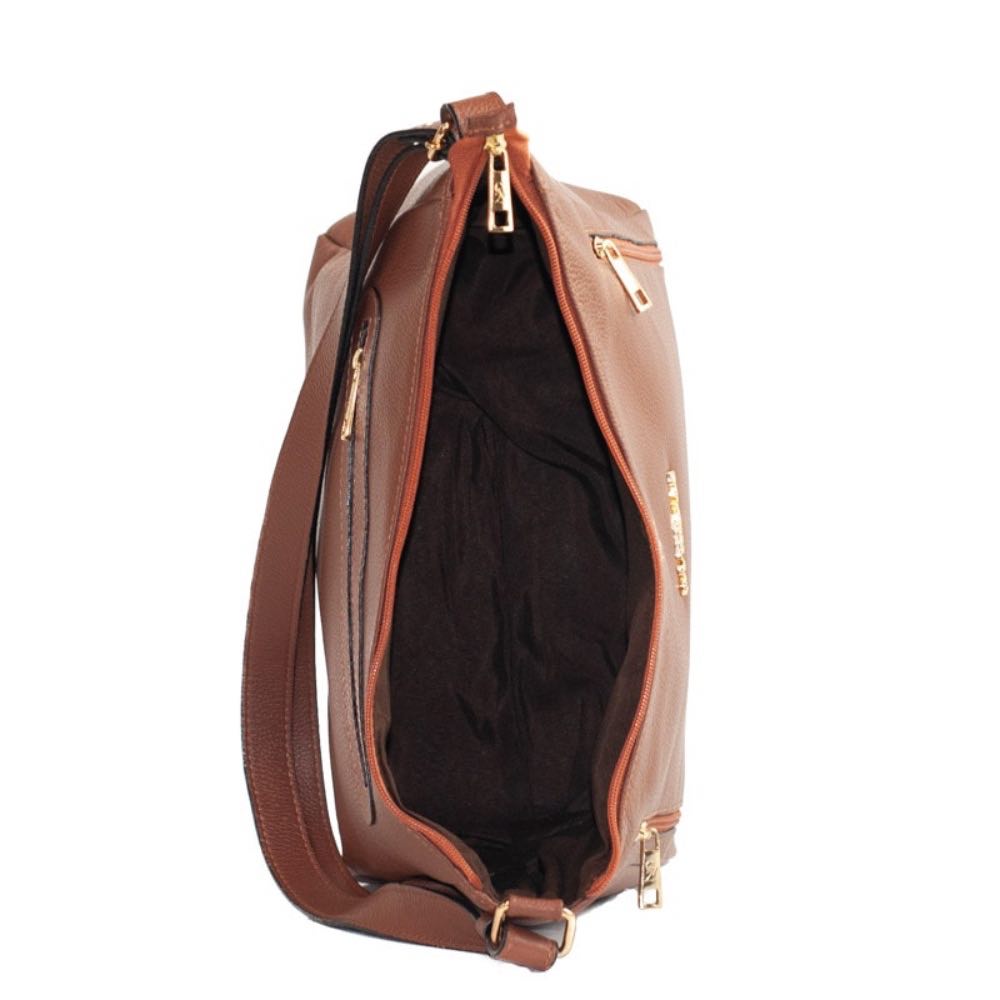 Bolsa Hobo Grande Couro Soft La Fenice Caramelo 105661
