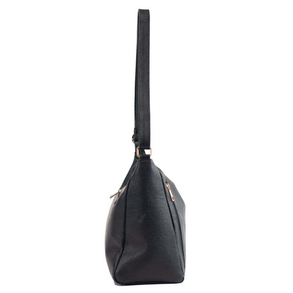 Bolsa Hobo Grande Couro Soft La Fenice Preto 105661