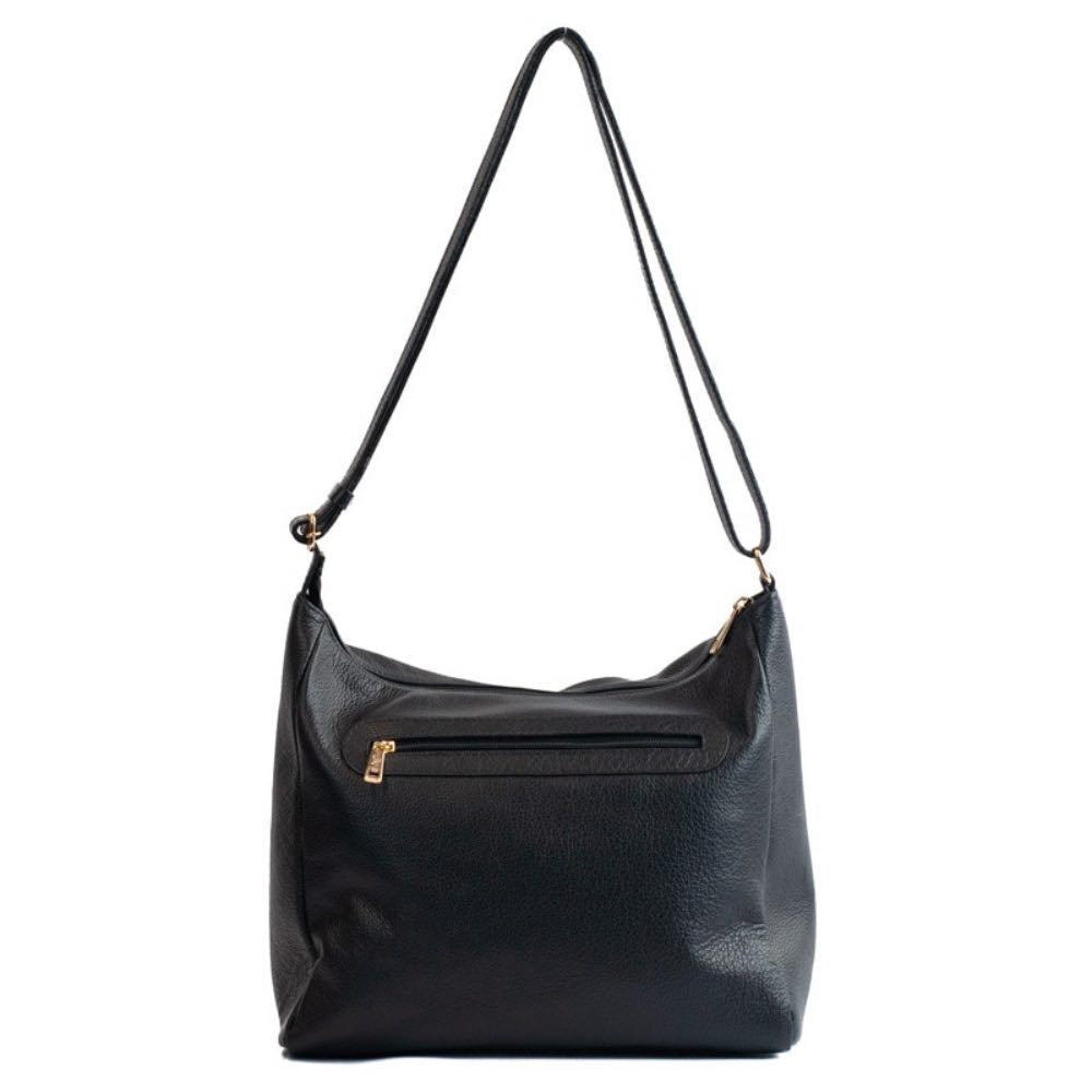 Bolsa Hobo Grande Couro Soft La Fenice Preto 105661