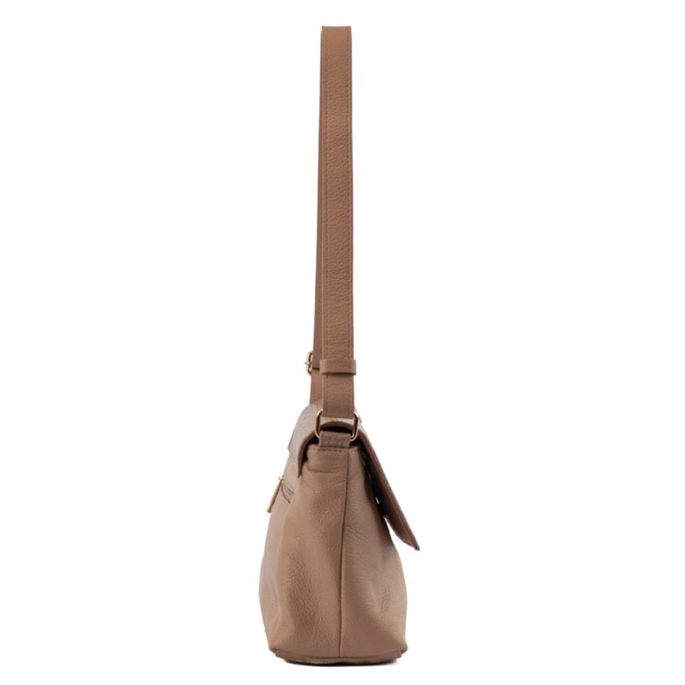 Bolsa Satchel Média Couro Soft La Fenice Nude 105663