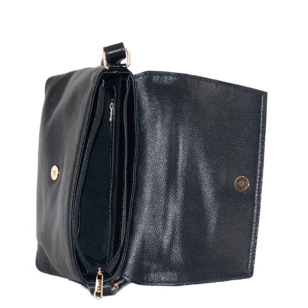 Bolsa Satchel Média Couro Soft La Fenice Preto 105663