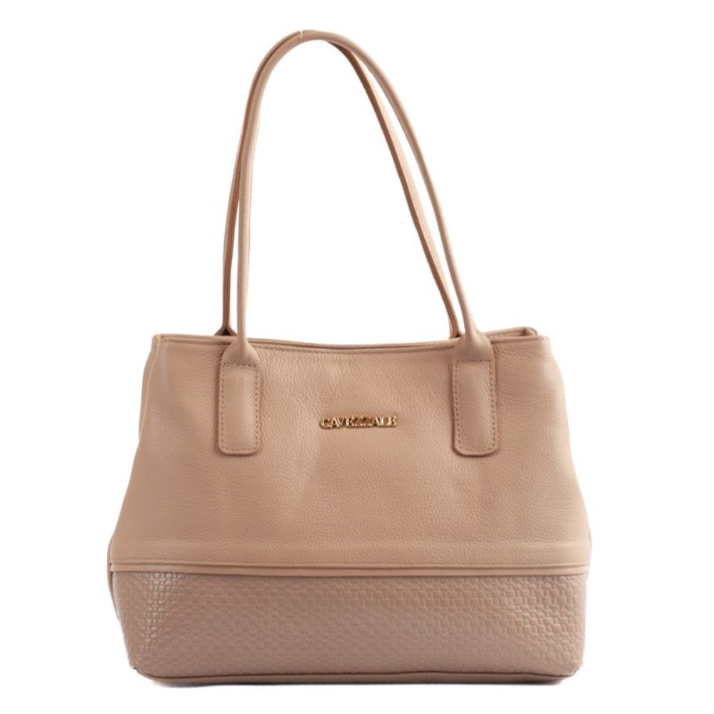 Tote Bag Grande de Couro Soft La Fenice Nude 105664