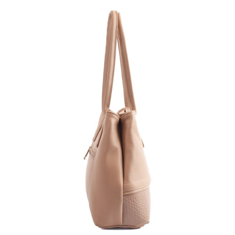 Tote Bag Grande de Couro Soft La Fenice Nude 105664