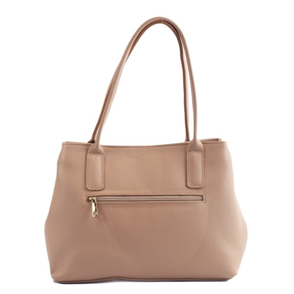 Tote Bag Grande de Couro Soft La Fenice Nude 105664