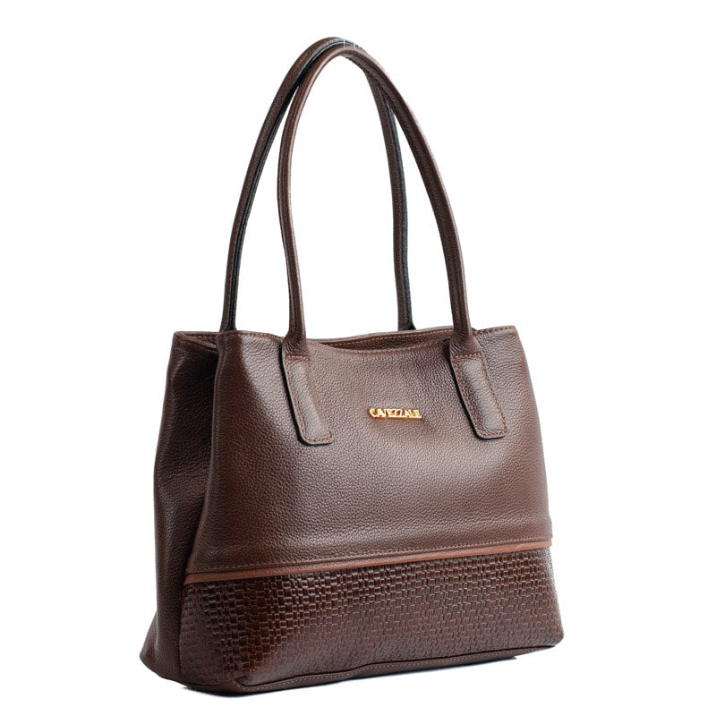 Tote Bag Grande de Couro Soft La Fenice Pinhão 105664