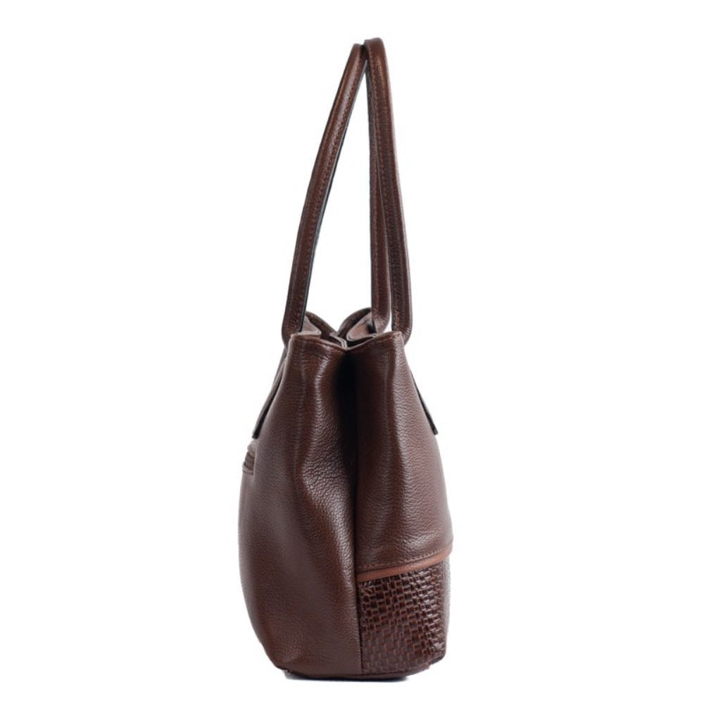 Tote Bag Grande de Couro Soft La Fenice Pinhão 105664