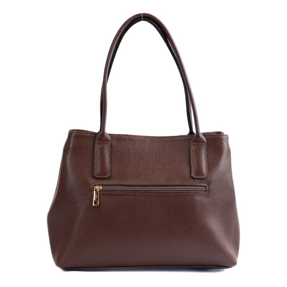 Tote Bag Grande de Couro Soft La Fenice Pinhão 105664