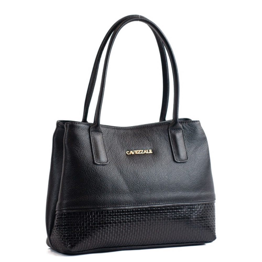 Tote Bag Grande de Couro Soft La Fenice Preto 105664
