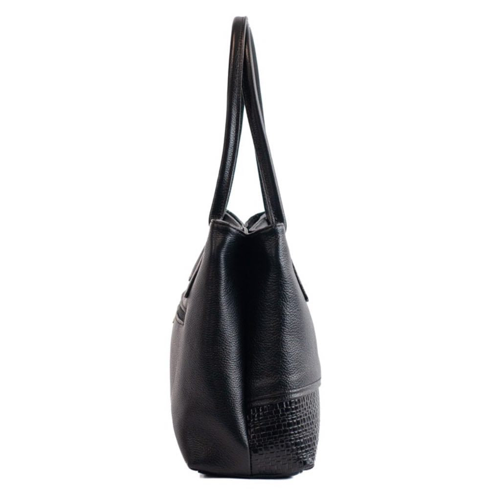 Tote Bag Grande de Couro Soft La Fenice Preto 105664