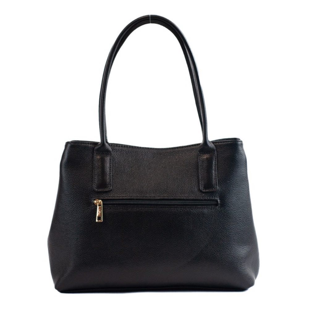 Tote Bag Grande de Couro Soft La Fenice Preto 105664
