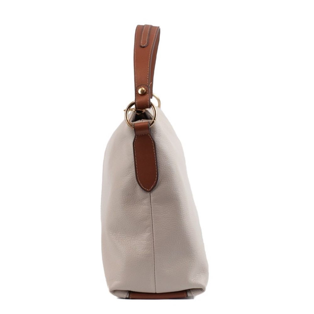 Bolsa Hobo Grande Couro Floter La Fenice Off White/Canyon 105047