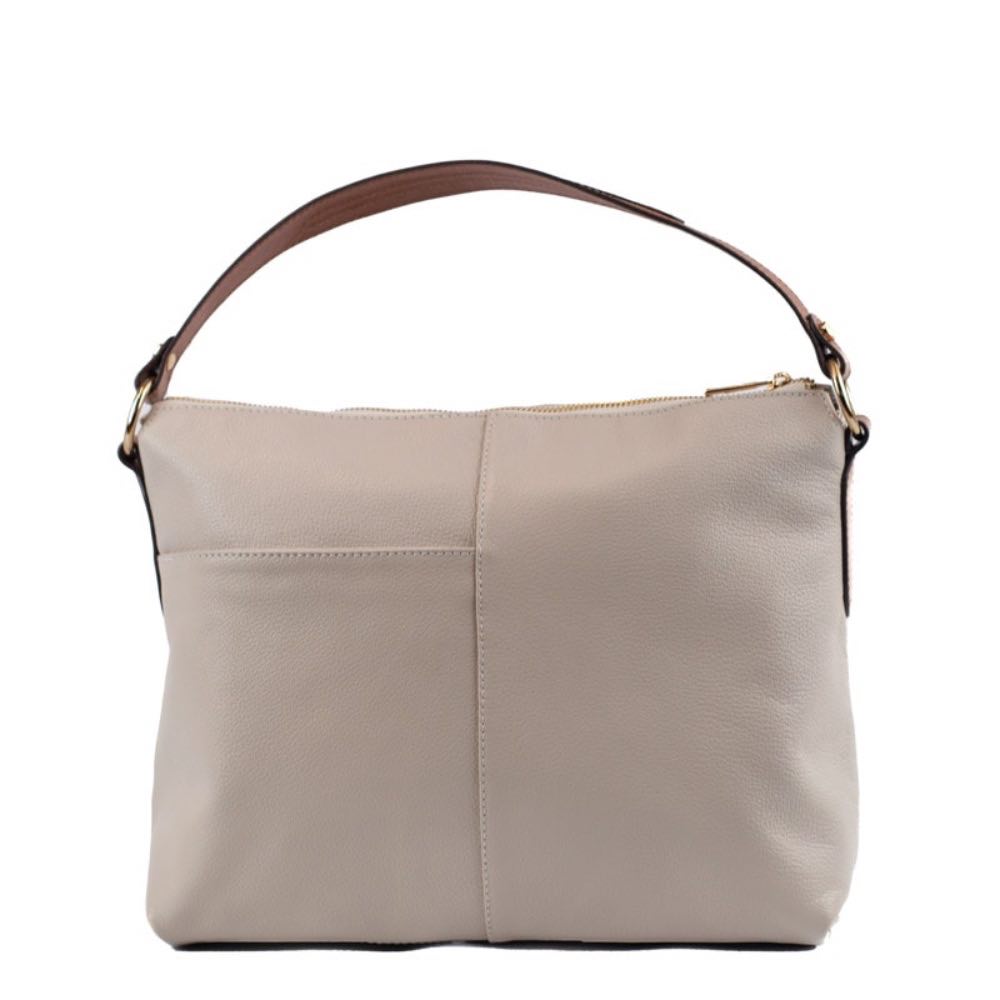 Bolsa Hobo Grande Couro Floter La Fenice Off White/Canyon 105047
