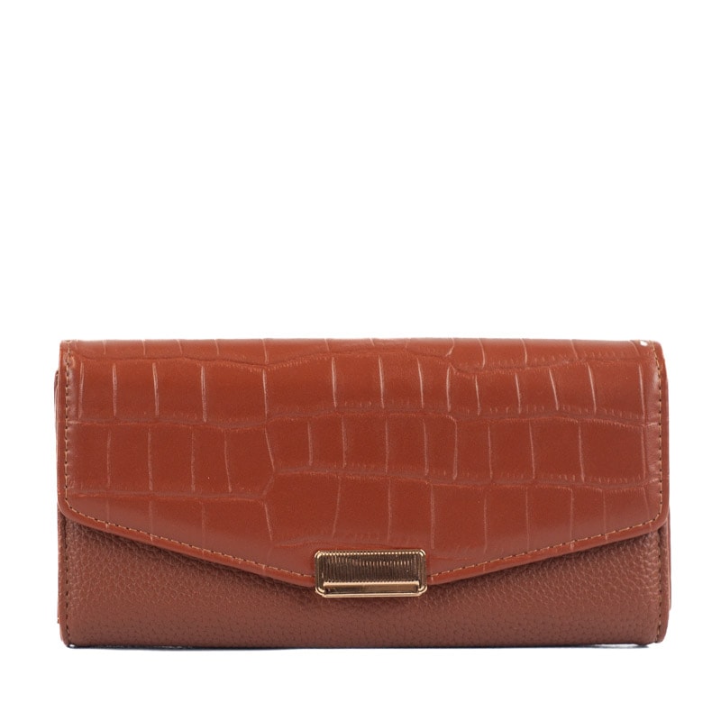 Carteira Feminina Croco La Fenice Caramelo 105390