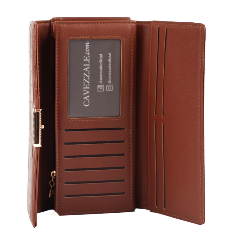 Carteira Feminina Croco La Fenice Caramelo 105390