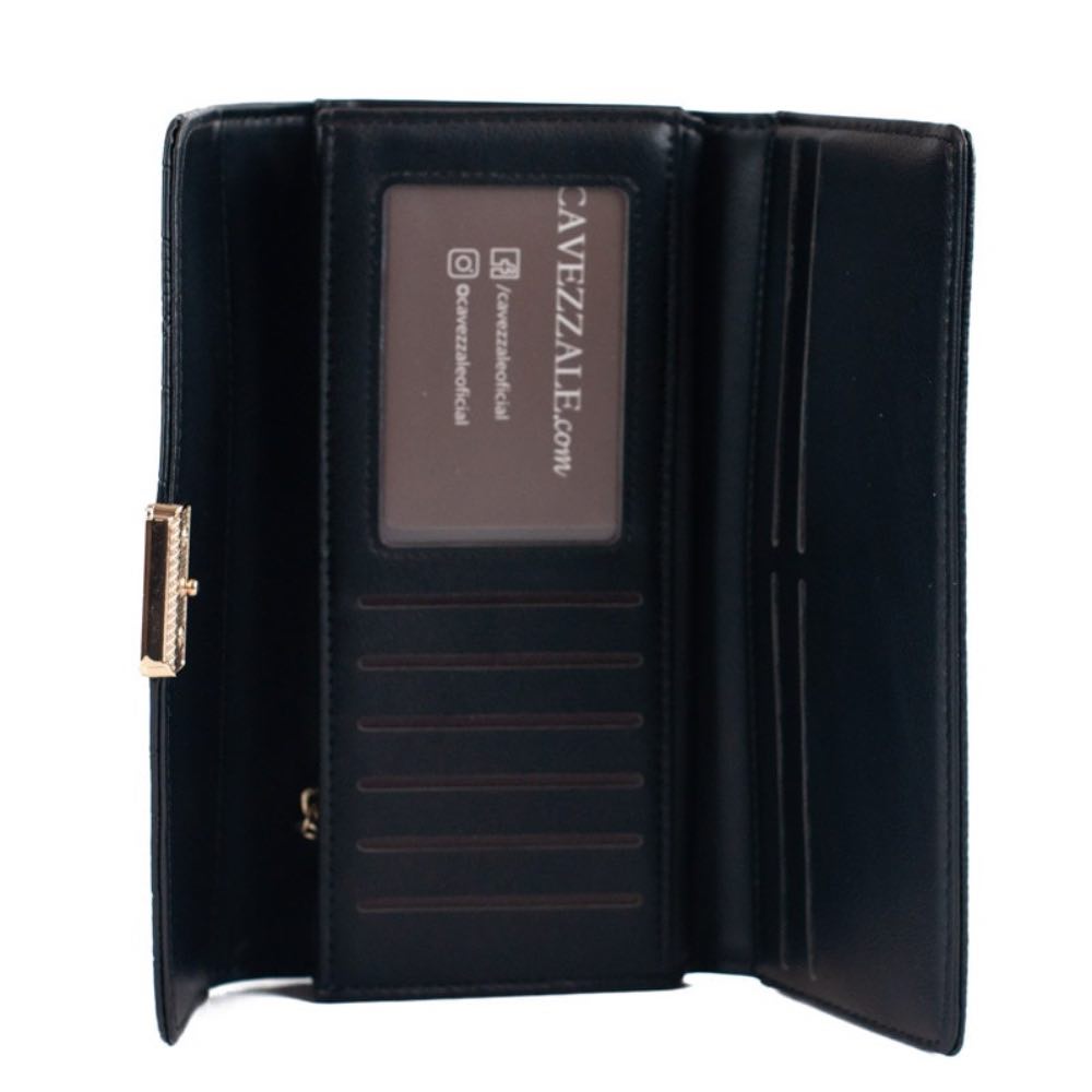 Carteira Feminina Croco La Fenice Preto 105390