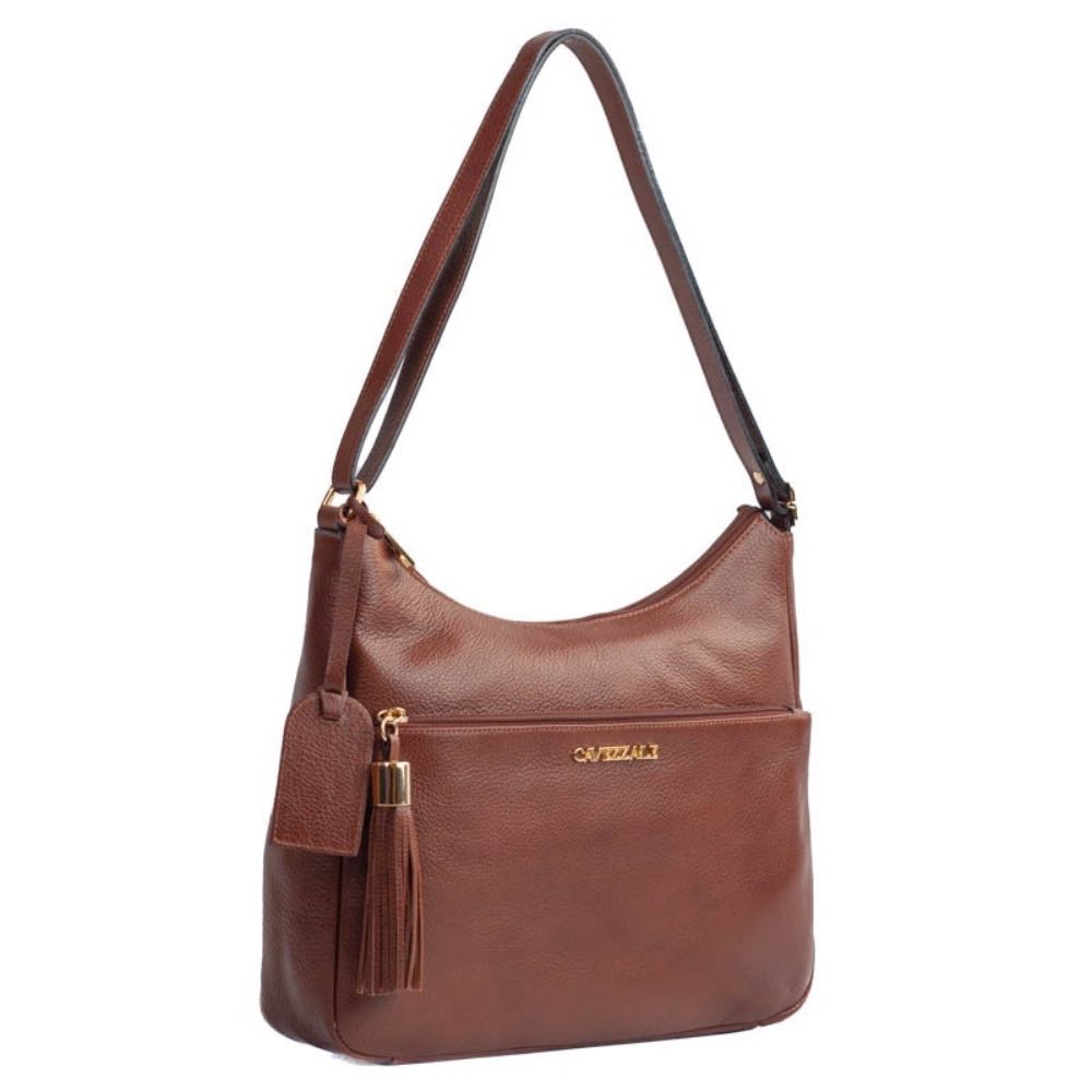 Bolsa Tiracolo Grande de Couro La Fenice Toffee 104520