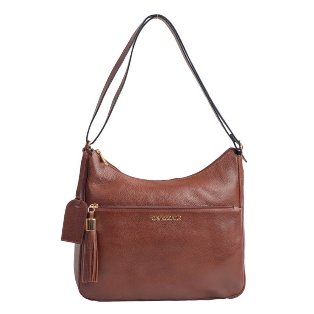 Bolsa Tiracolo Grande de Couro La Fenice Toffee 104520