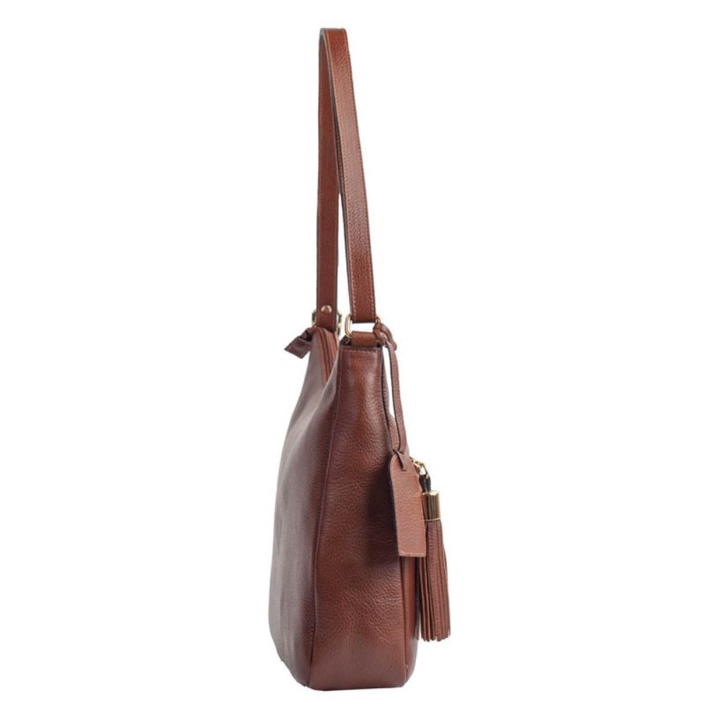 Bolsa Tiracolo Grande de Couro La Fenice Toffee 104520