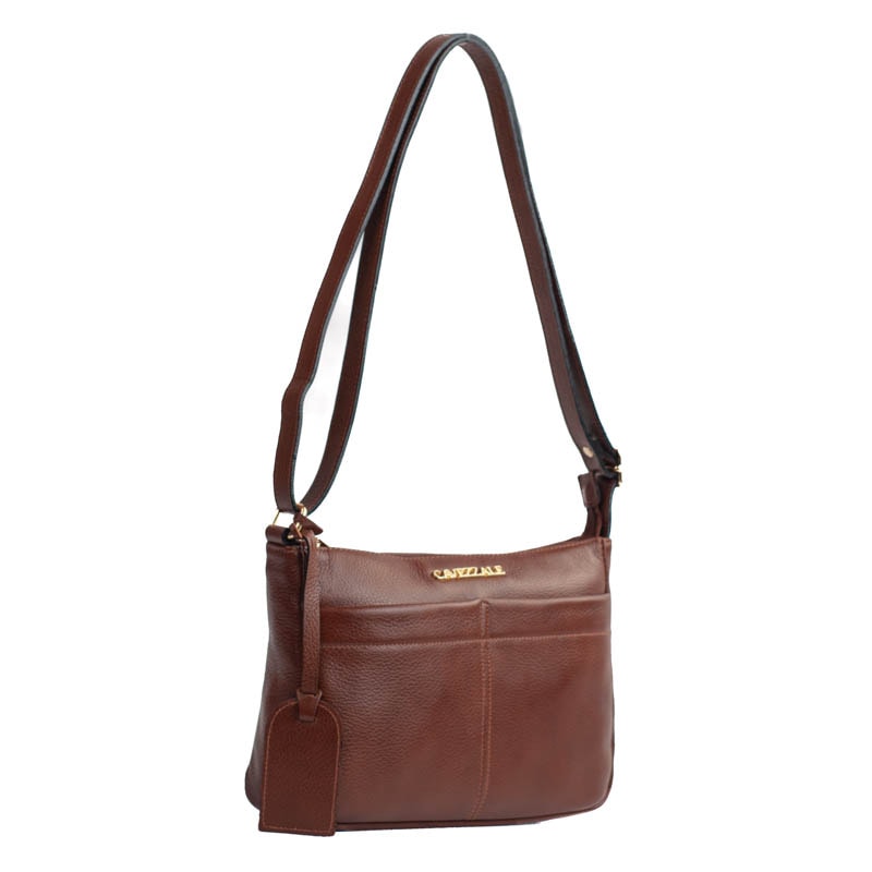 Bolsa Tiracólo Média de Couro Floater La Fenice Toffee 105403