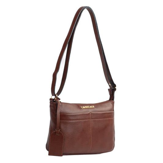 Bolsa Tiracólo Média de Couro Floater La Fenice Toffee 105403