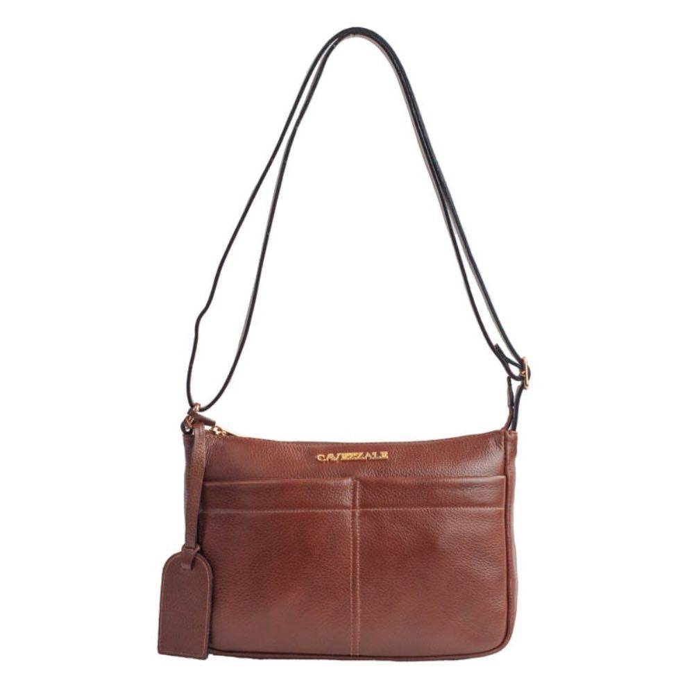 Bolsa Tiracólo Média de Couro Floater La Fenice Toffee 105403