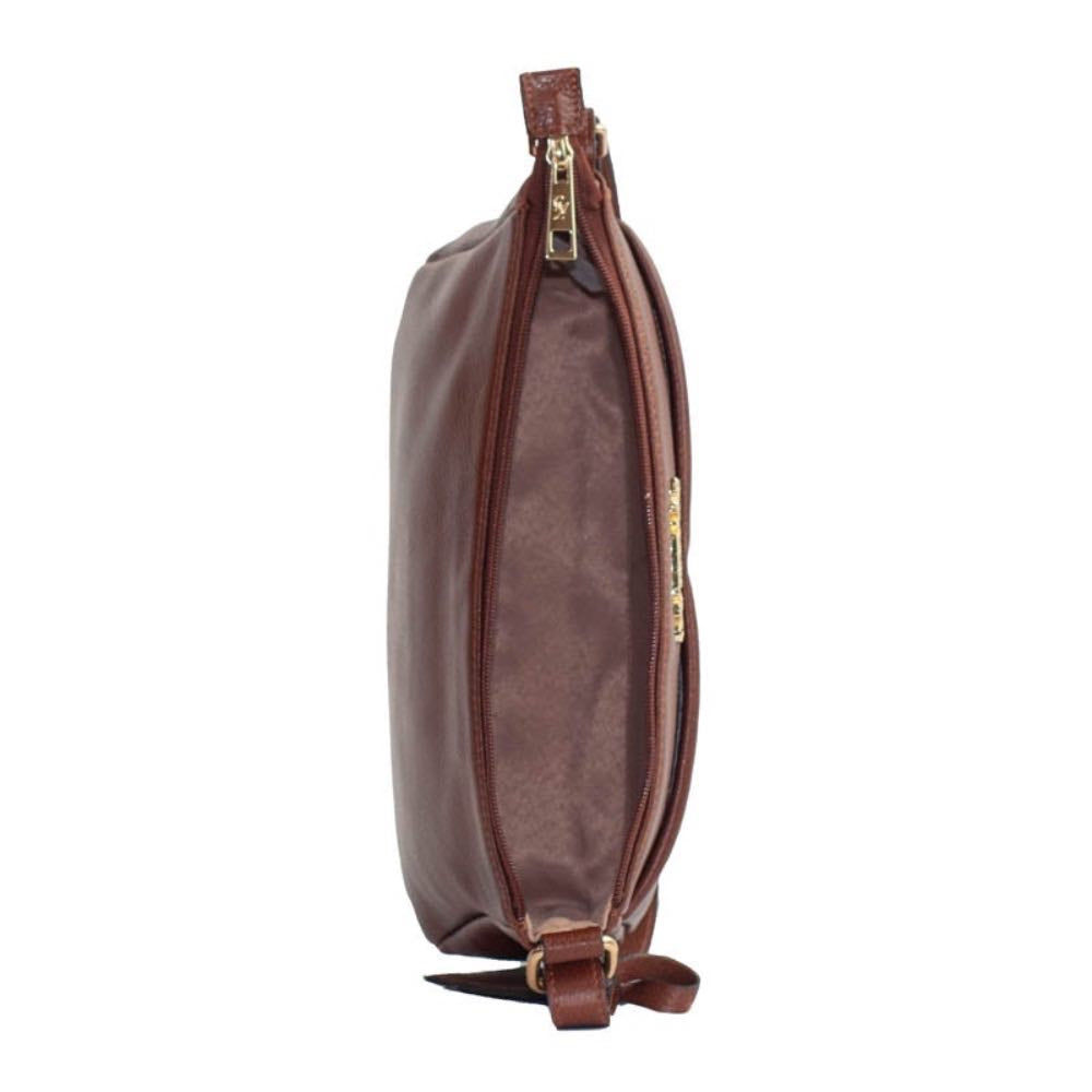 Bolsa Tiracólo Média de Couro Floater La Fenice Toffee 105403