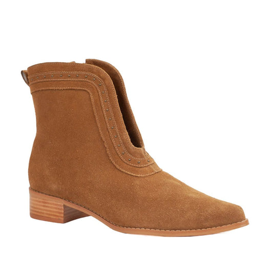 Bota Curta de Couro Camurça La Fenice Caramelo 105726