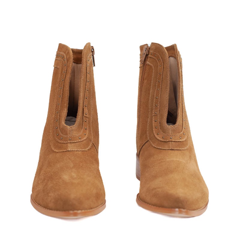 Bota Curta de Couro Camurça La Fenice Caramelo 105726