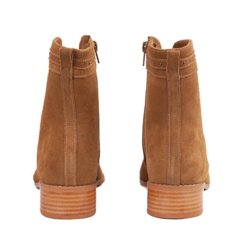 Bota Curta de Couro Camurça La Fenice Caramelo 105726