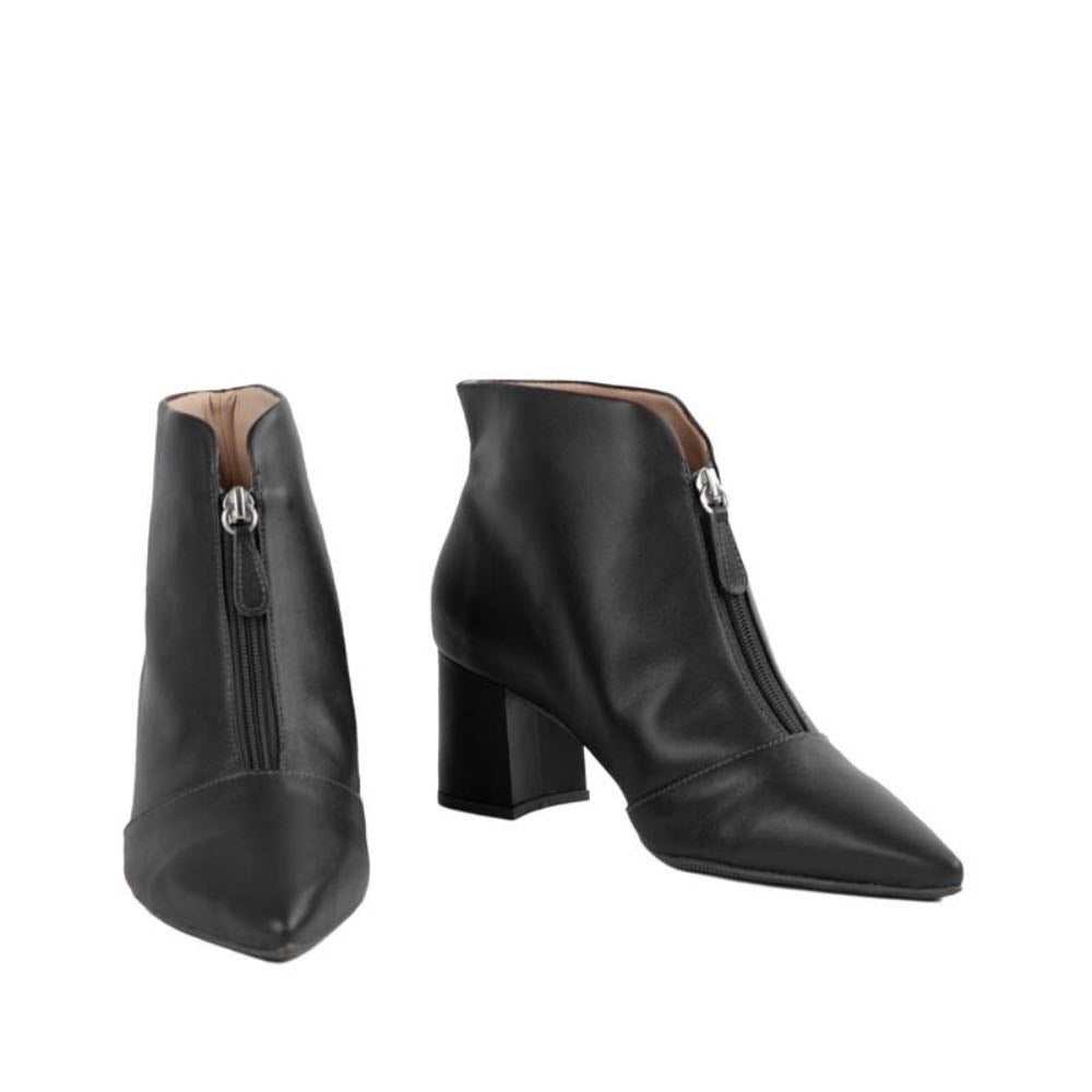 Bota Curta de Couro Snake La Fenice Preto 105745