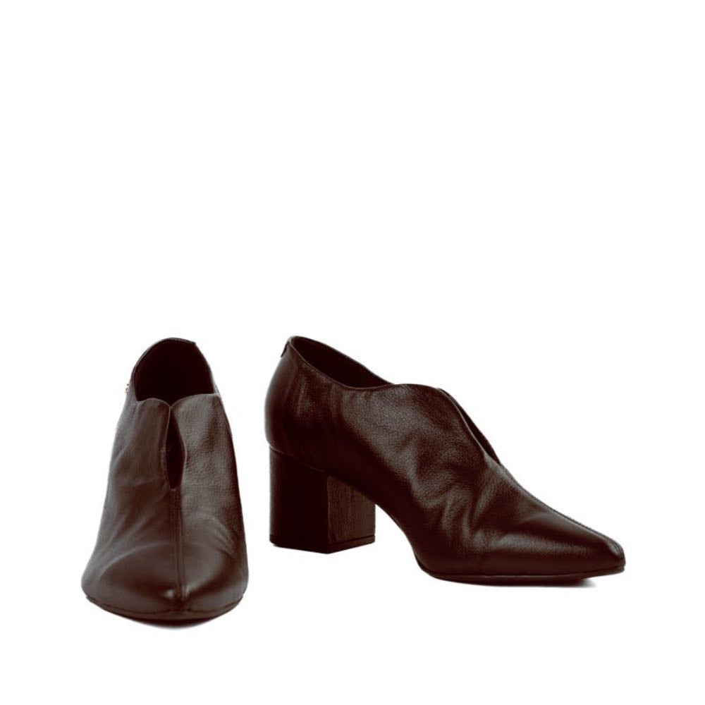 Bota Curta de Couro La Fenice Chocolate 105752
