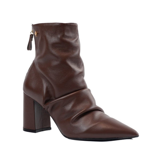 Bota Curta de Couro La Fenice Brown 105718