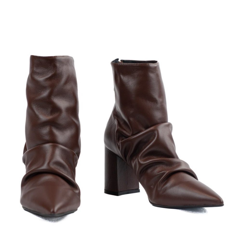 Bota Curta de Couro La Fenice Brown 105718