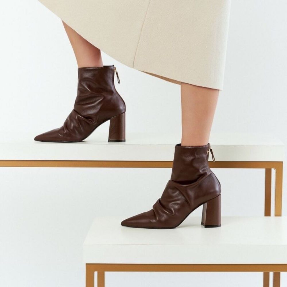 Bota Curta de Couro La Fenice Brown 105718