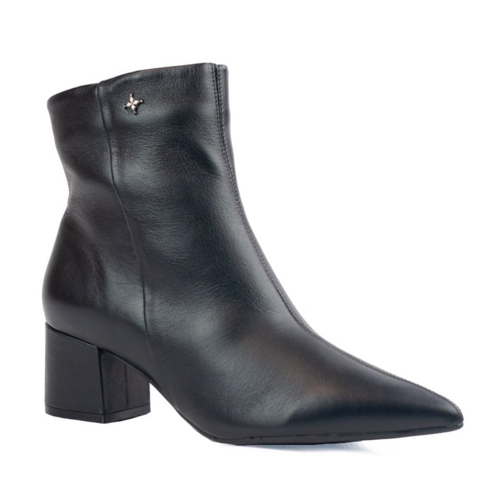Bota Curta de Couro La Fenice Preto 105719