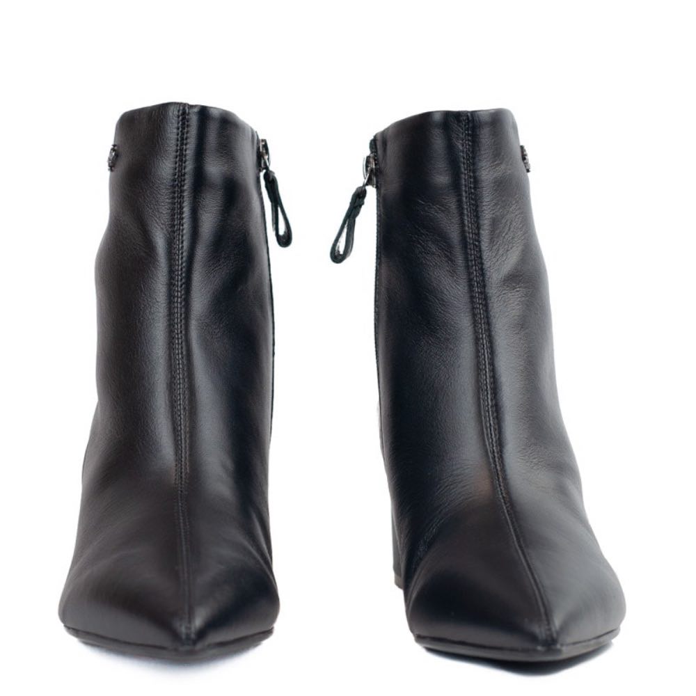 Bota Curta de Couro La Fenice Preto 105719